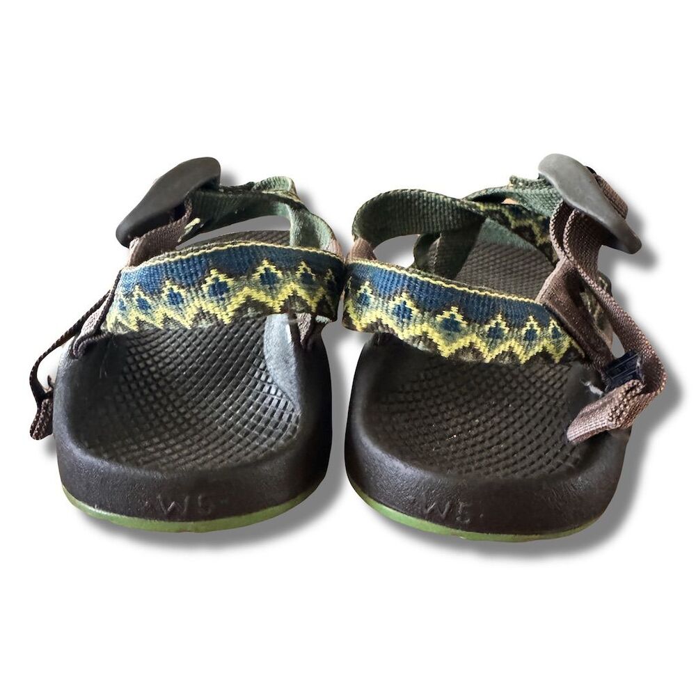 Chaco Women's Sandals Size 5 Green Diamond Pattern Vibram Sole - Picture 5 of 7